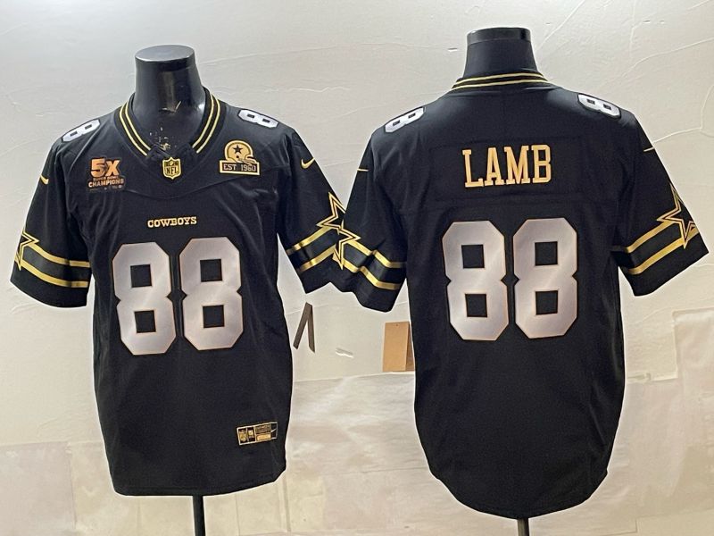 Men 2026 Dallas Cowboys #88 Lamb Black Gold 6th generations Nike Limited NFL Jersey style 05